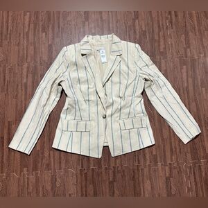 Loft Striped Cropped Blazer NWT